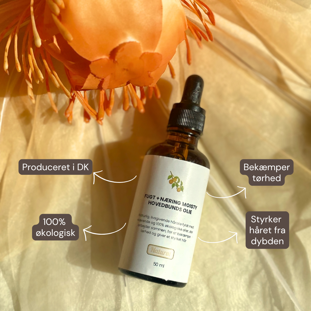 Fugt og Næring Moisty Hår og Hovedbunds olie 50 ml