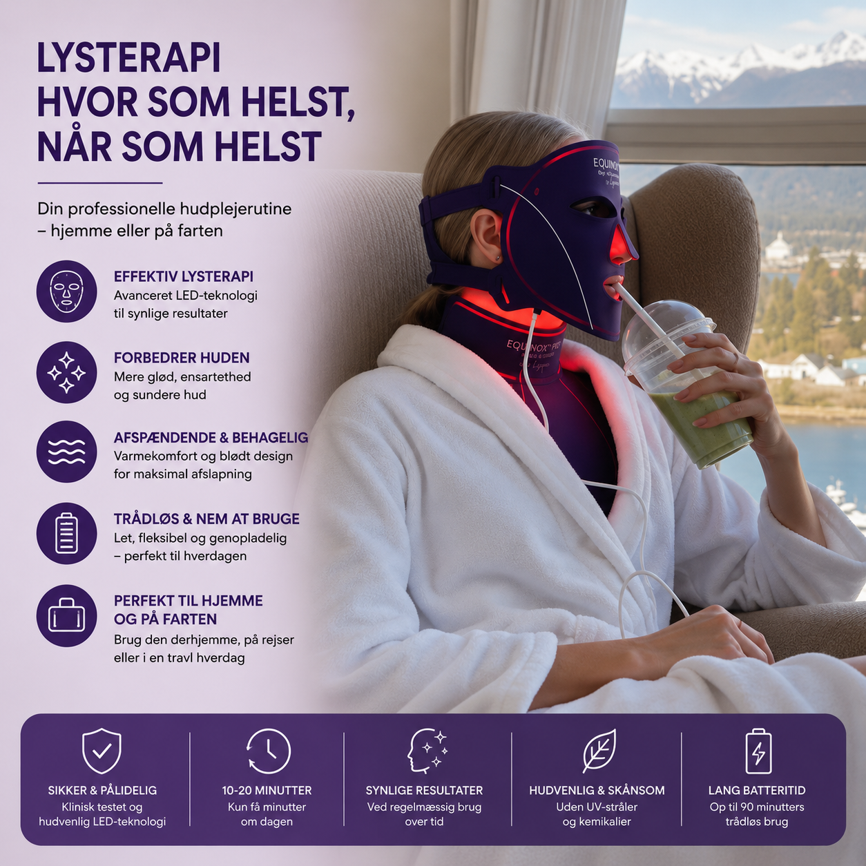 PRO LED Maske by Lynoie – Duo til Ansigt, Hals & Bryst
